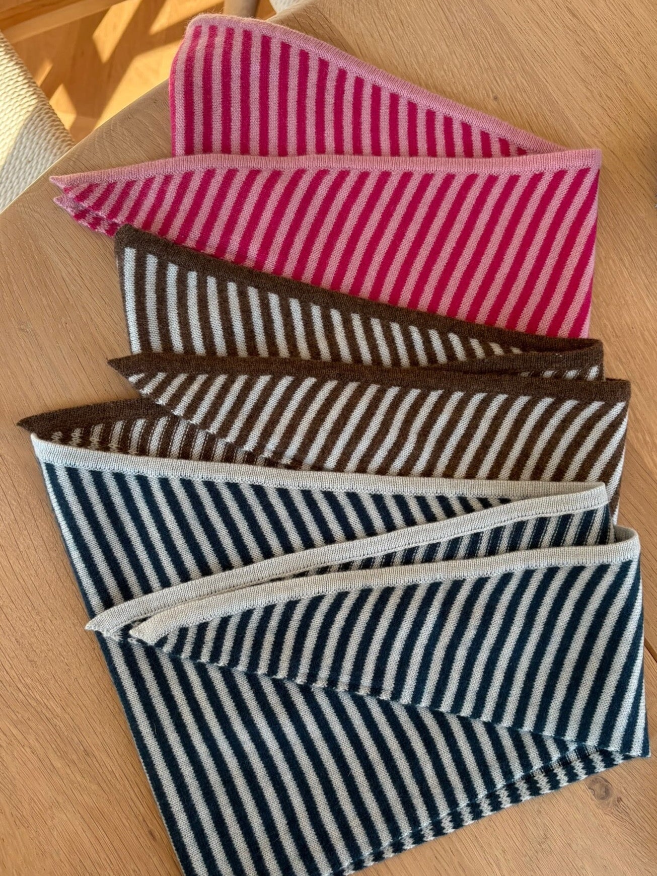 Stripete cashmere skjerf